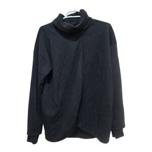 Nike Dri-Fit Funnel Neck Split Hem Black Top Small